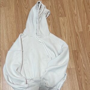 Aerie Cloud Fleece Cream Hoodie with Drawstring